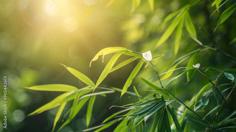 Obraz premium Sunlight Through Green Bamboo