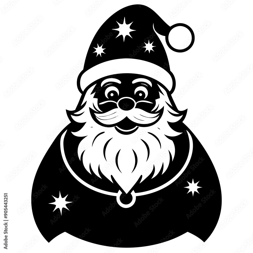 Fototapeta premium Christmas Santa vector silhouette 