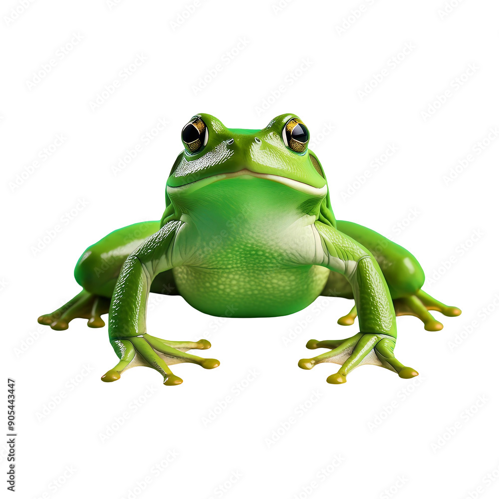 Obraz premium frog sitting isolated on transparent background