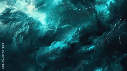 Abstract background with colorful lightning in the night sky