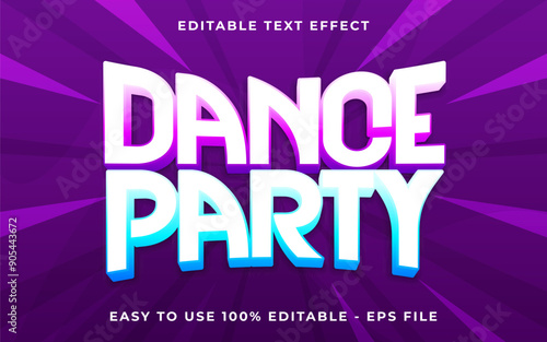 3d Dance Party gradient sparkle text style effect template editable text effect