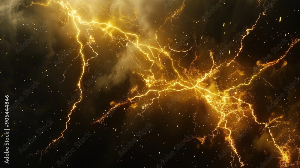 Abstract yellow lightning background Abstract yellow lightning background