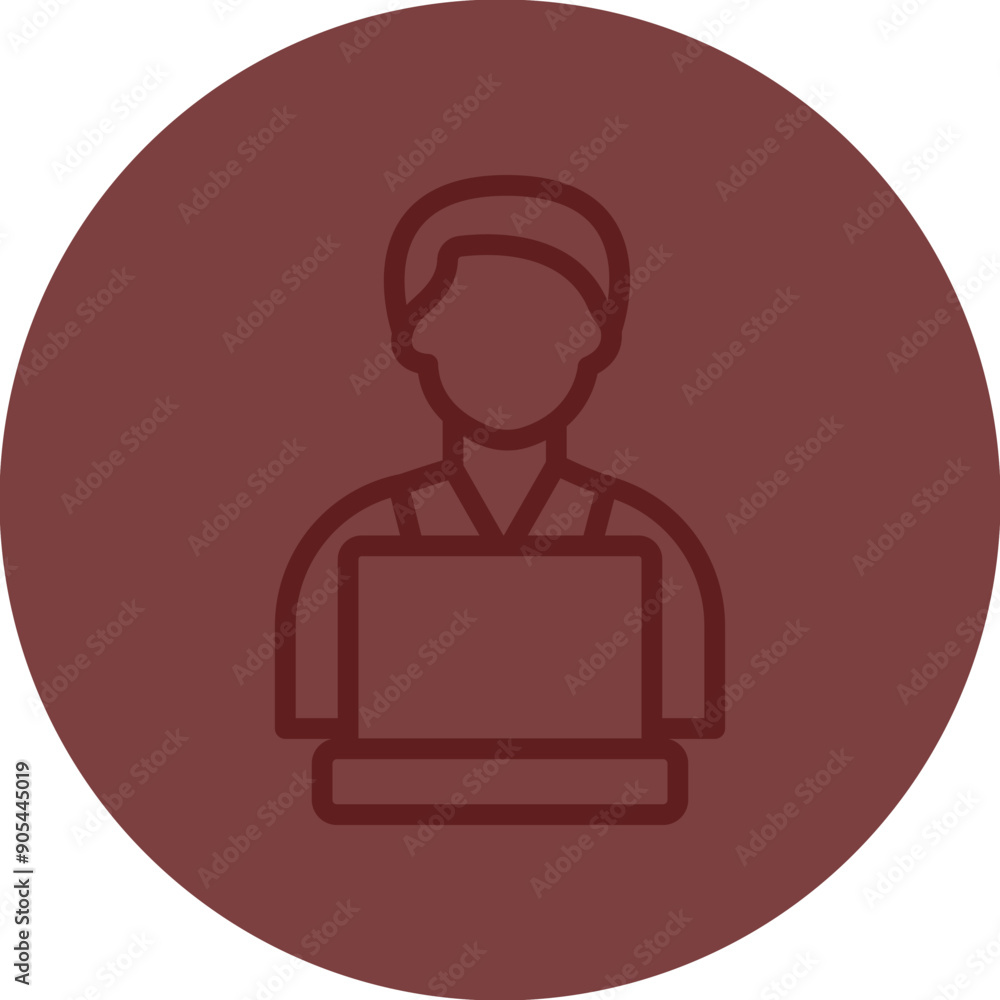 Employee Vector Line Maroon Circle Maroon Employee Vector Line Maroon Circle Maroon