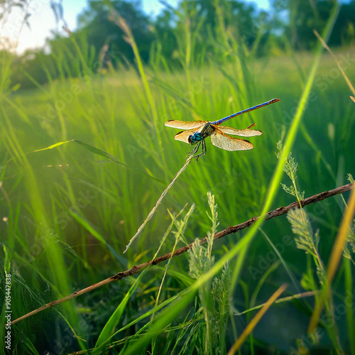 dragonfly on a blade