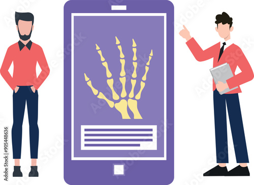 A doctor is taking an x-ray of a hand.
