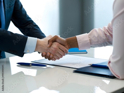 Wallpaper Mural Business handshake and business people. Ai Generative. Torontodigital.ca