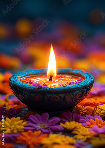 High resolution background of Diwali festival with a theme of light and kindness