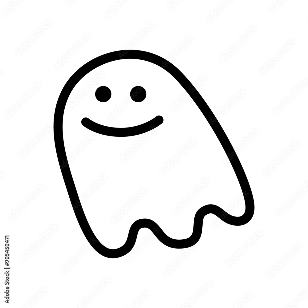 Ghost icon in thin line style vector illustration graphic design Ghost icon in thin line style vector illustration graphic design