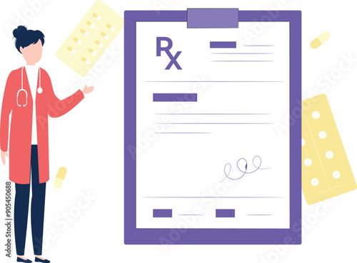 Doctor is looking at the RX report.
