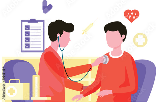 The doctor is checking up on the patient.
