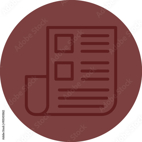 Newspaper Vector Line Maroon Circle Maroon