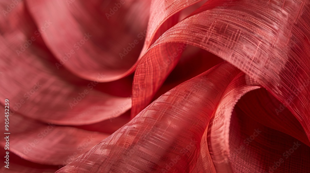 Flowing scarlet fabric texture. Rich, scarlet textile folds and drapes, showcasing its delicate weave and luxurious texture. Perfect for backgrounds, design elements, and visual themes of elegance. Flowing scarlet fabric texture. Rich, scarlet textile folds and drapes, showcasing its delicate weave and luxurious texture. Perfect for backgrounds, design elements, and visual themes of elegance.