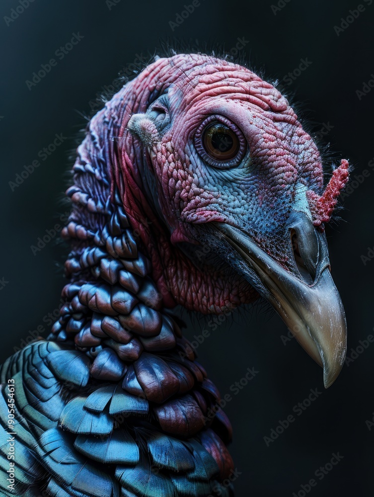 Vibrant Close-Up Portrait of a Turkey Vibrant Close-Up Portrait of a Turkey