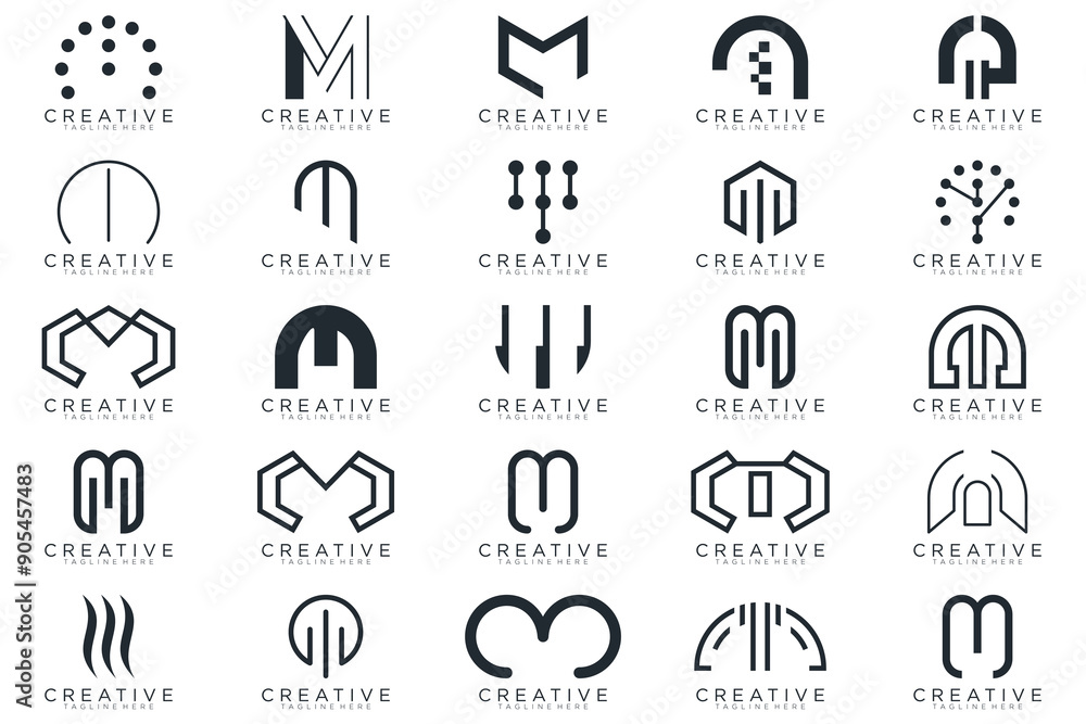 Mega logo collection, Abstract letter M logo design. icons for business Mega logo collection, Abstract letter M logo design. icons for business