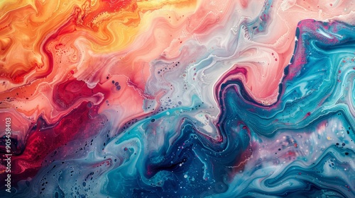 Wallpaper Mural Abstract Watercolor and Acrylic Flow Torontodigital.ca