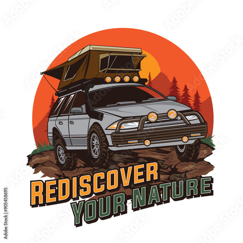 Off road adventure vehicle logo design, perfect for adventure club t shirt design