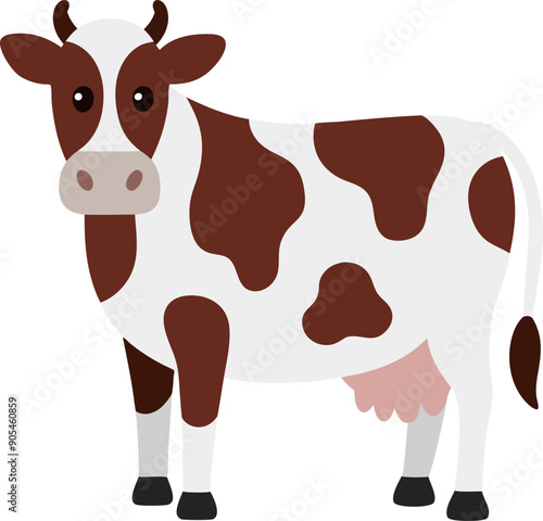 dairy cow flat design illustration vector