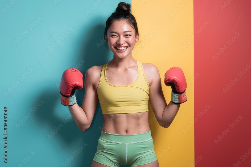 ボクササイズをする日本人女性(運動・スポーツの日・ボクシング・習い事・お稽古) ボクササイズをする日本人女性(運動・スポーツの日・ボクシング・習い事・お稽古)
