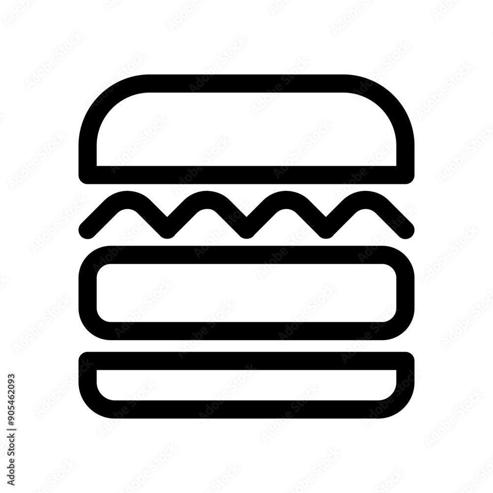 Hamburger icon in thin line style vector illustration graphic design Hamburger icon in thin line style vector illustration graphic design