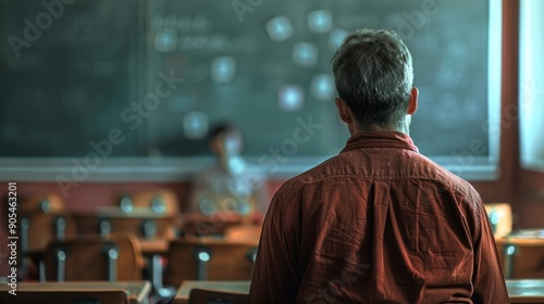 Teacher classroom background generative ai