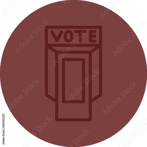 Voting Booth Vector Line Maroon Circle Maroon
