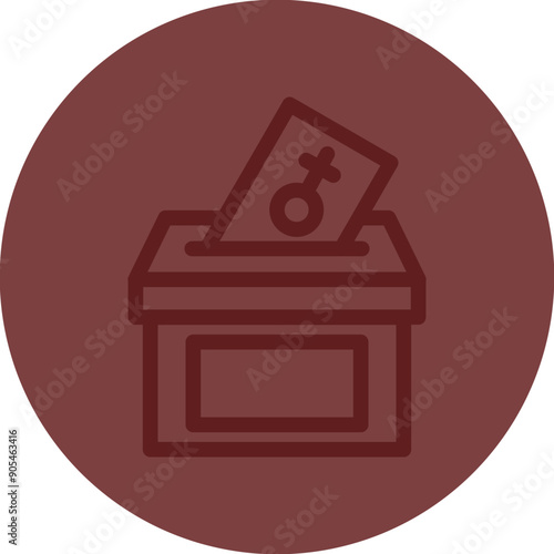 Voter Rights Vector Line Maroon Circle Maroon