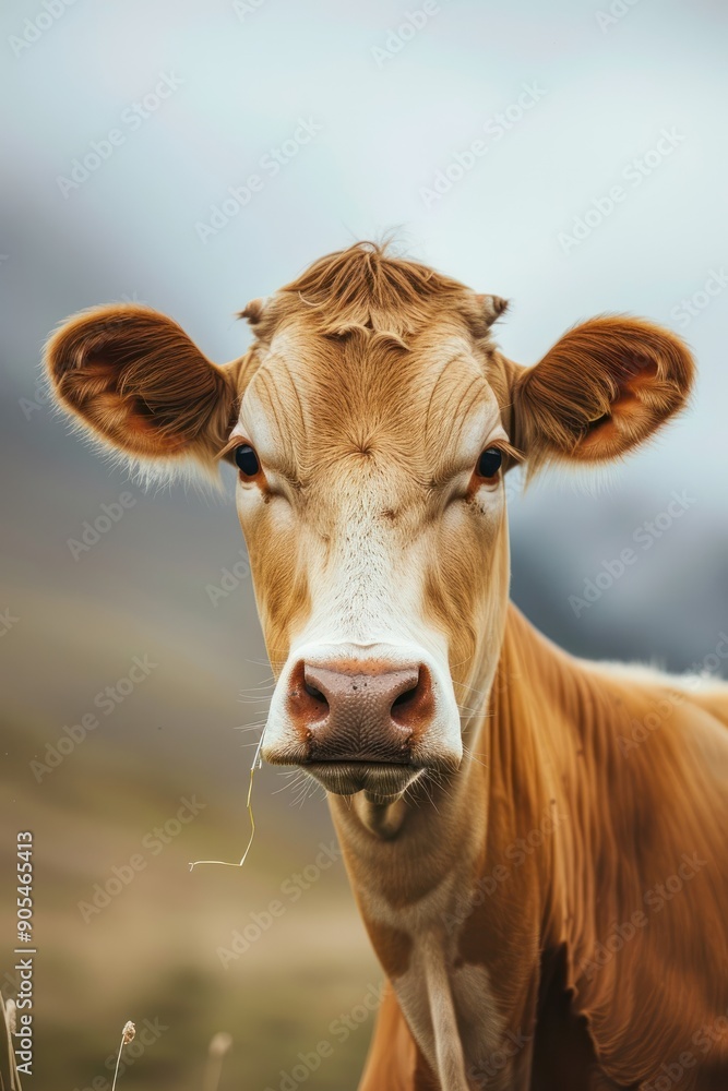 Inquisitive Swiss Brown Cow in Natural Setting Inquisitive Swiss Brown Cow in Natural Setting