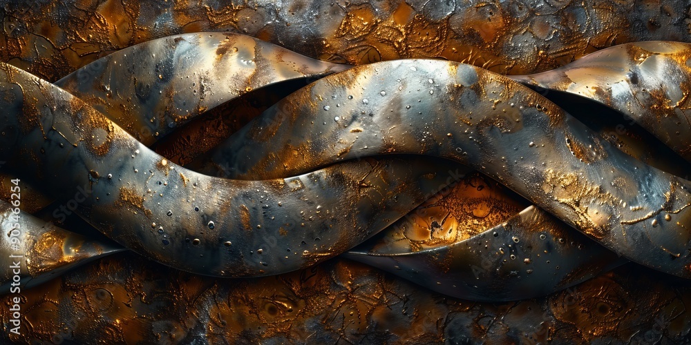 Fototapeta premium Twisted and contorted metal evokes a sense of chaos and disorder
