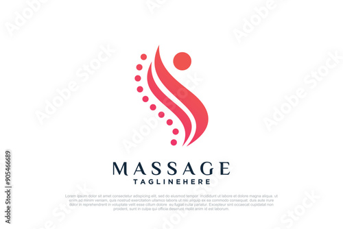 Massage logo design templates creative concept Premium Vector