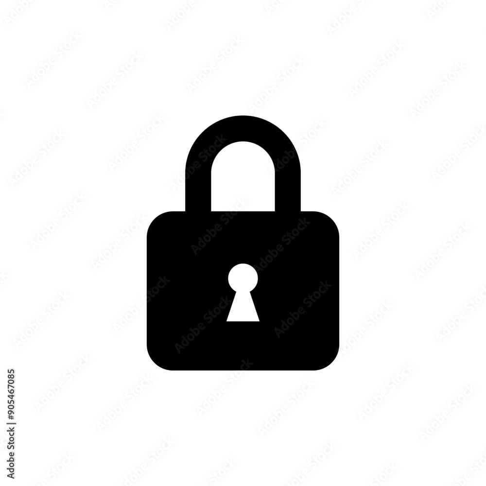 Padlock, lock icon isolated on white background. Security, privacy sign symbol Padlock, lock icon isolated on white background. Security, privacy sign symbol