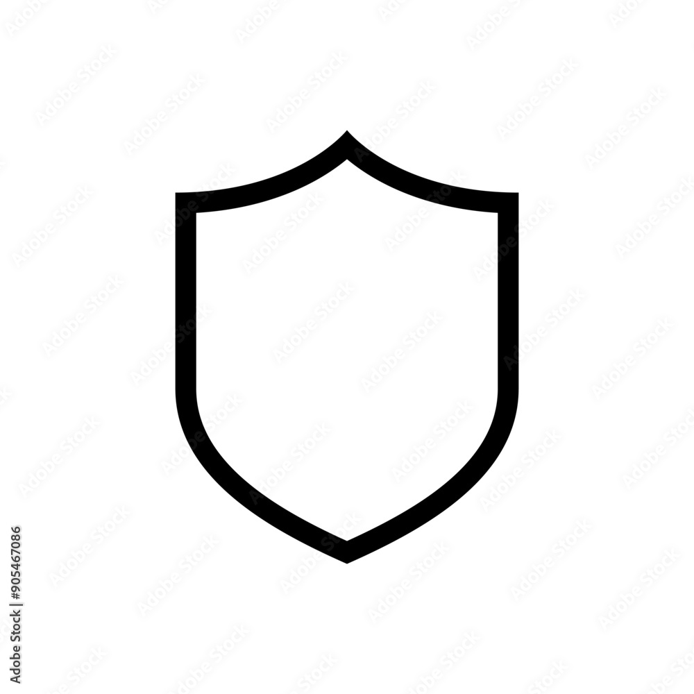 Shield line icon in generic style. Secure guard concept Shield line icon in generic style. Secure guard concept