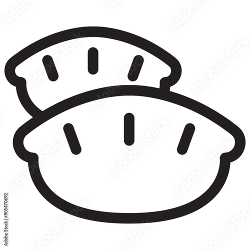 Gyoza icon in thin line style vector illustration graphic design