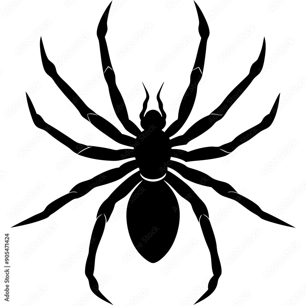 realistic spider silhouette vector art illustration realistic spider silhouette vector art illustration