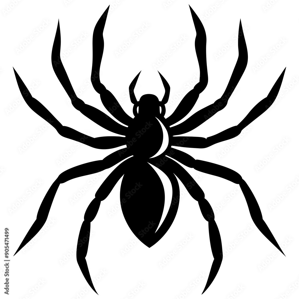 realistic spider silhouette vector art illustration realistic spider silhouette vector art illustration