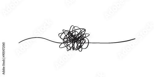 Random scribble shape. Chaotic hand-drawn doodles. Vector illustration for artistic designs.