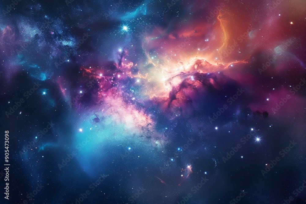 Fototapeta premium Space background filled with countless stars, nebulae and stardust