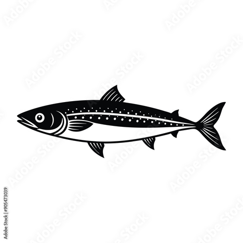 a silhouette of a fish mackerel illustration
