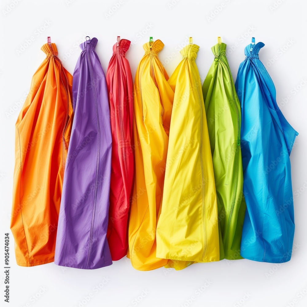 Medium shot of solid color Garment cover with zipper, isolated on a white background Medium shot of solid color Garment cover with zipper, isolated on a white background