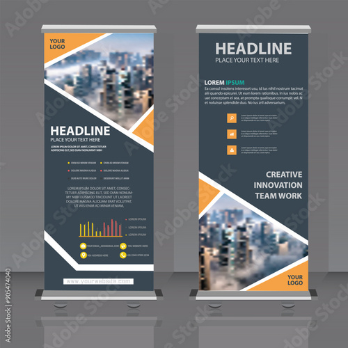 Roll up banner stand template design, business brochure flyer, infographics, presentation, advetisement, marketing, ads, poster.