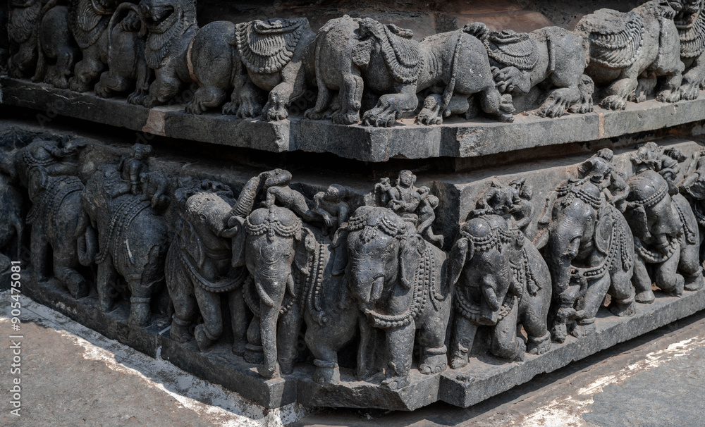The Hoysaleswara Temple in Halebidu is famous for its sculptures, intricate reliefs, detailed friezes, as well as its history and iconography. The Hoysaleswara Temple in Halebidu is famous for its sculptures, intricate reliefs, detailed friezes, as well as its history and iconography.