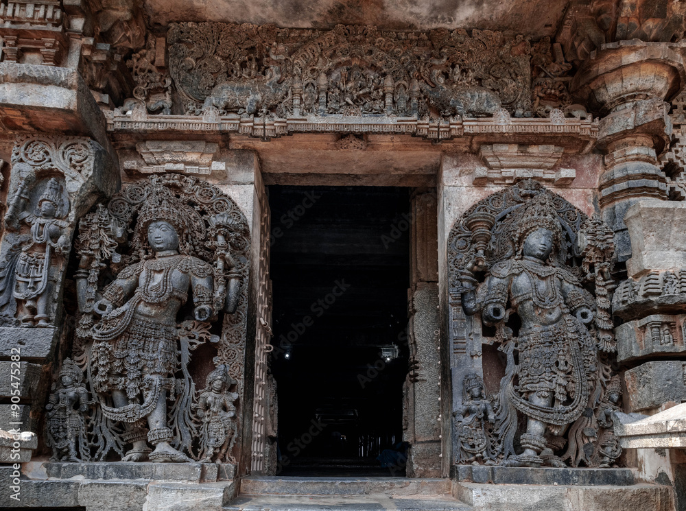 The Hoysaleswara Temple in Halebidu is famous for its sculptures, intricate reliefs, detailed friezes, as well as its history and iconography. The Hoysaleswara Temple in Halebidu is famous for its sculptures, intricate reliefs, detailed friezes, as well as its history and iconography.