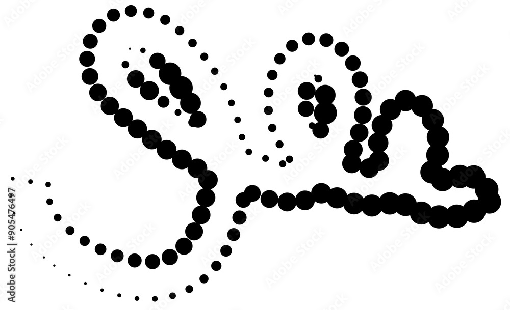 Line dotted halftone shape, waves, swirl, curve Line dotted halftone shape, waves, swirl, curve
