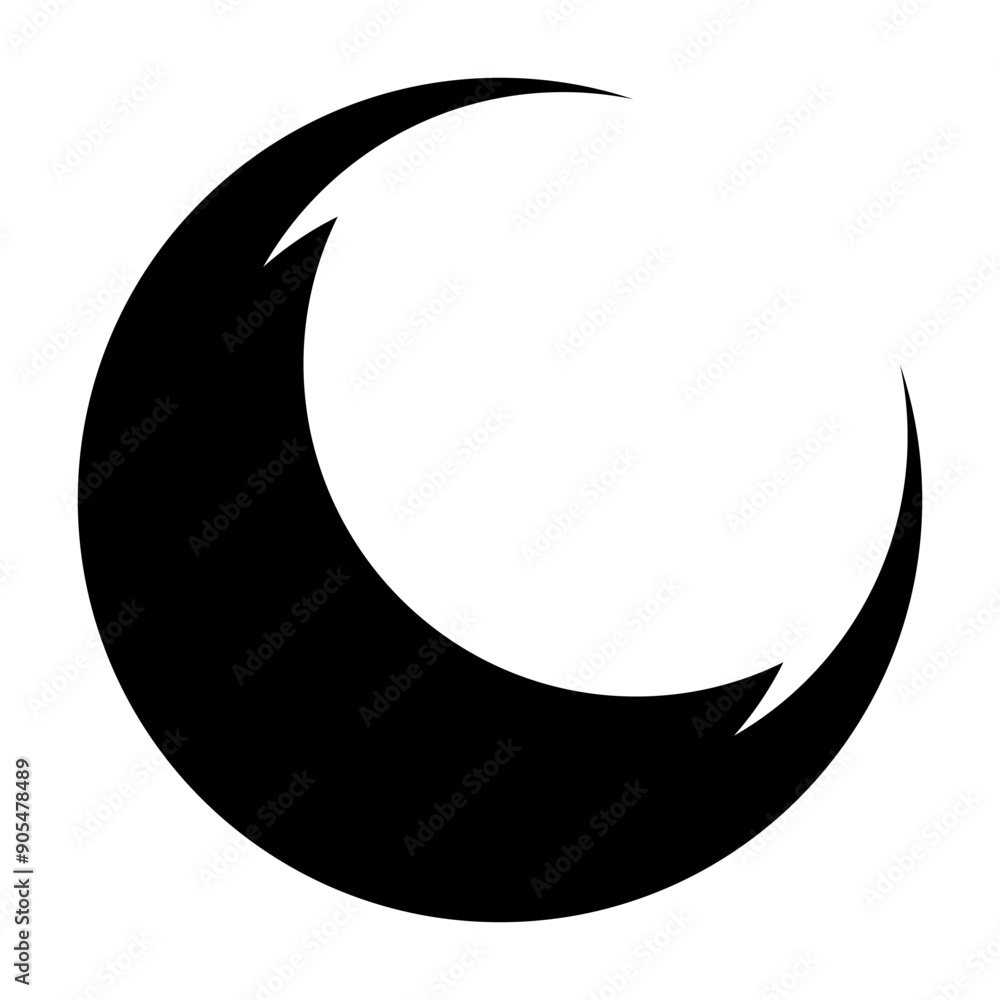 Black moon in goth style. Moon for design. T-shirt print in modern gothic style. Vector illustration isolated on white background. Black moon in goth style. Moon for design. T-shirt print in modern gothic style. Vector illustration isolated on white background.