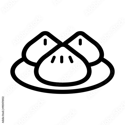 Steamed bun icon in thin line style vector illustration graphic design