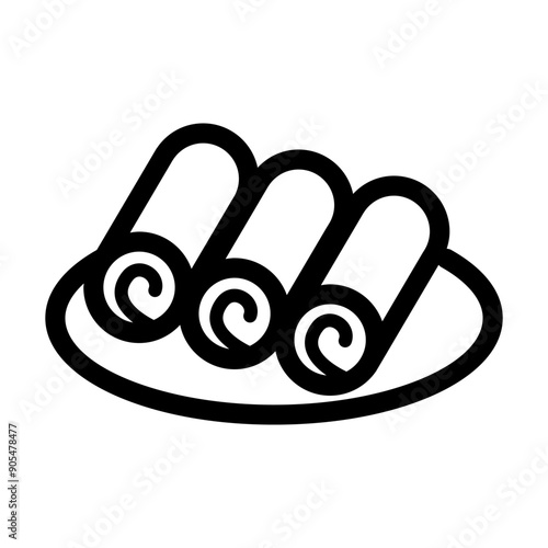 Spring rolls icon in thin line style vector illustration graphic design