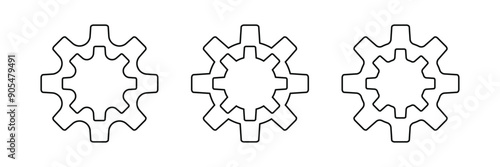 Gear setting icon set. Cog wheel icon. Gear wheel icon. Gear setting icon collection. Setting icon Vector in isolated background. 