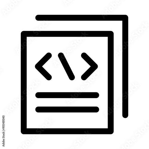 Computer code icon in thin line style vector illustration graphic design