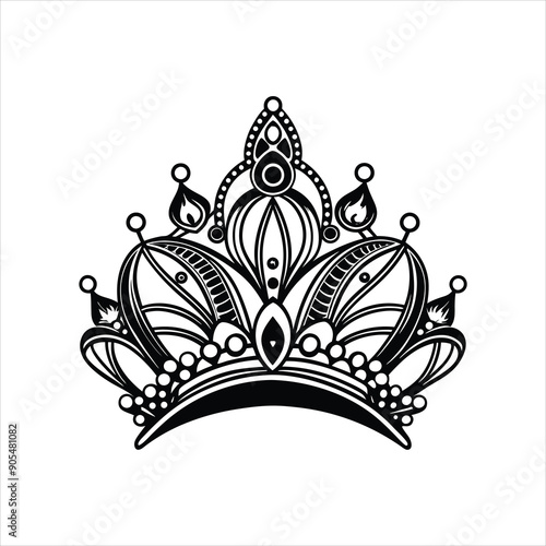 A fancy tiara fit for a princess black vector