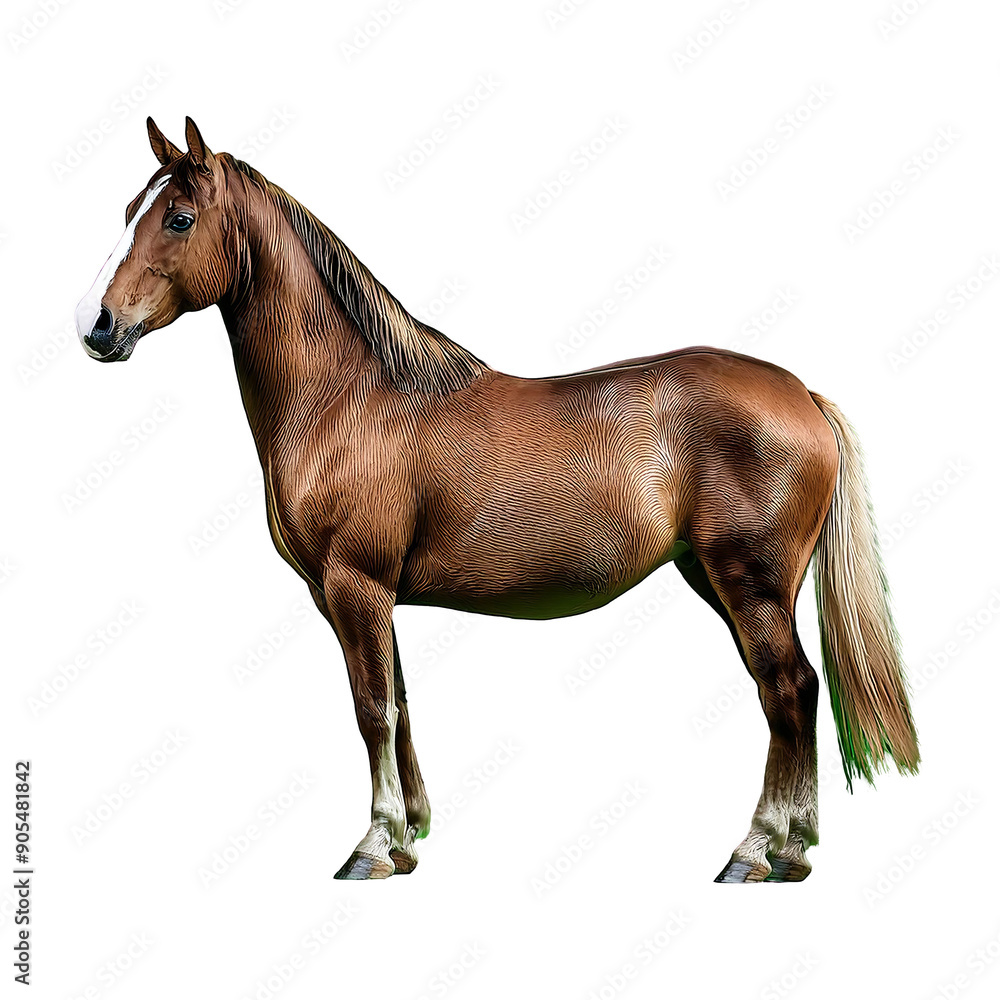 Fototapeta premium horse standing majestically isolated on transparent background
