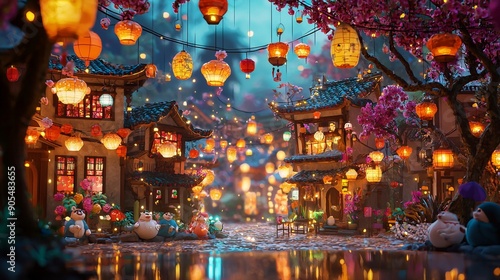 Dazzling lights illuminate festive city streets, transforming architecture into a magical winter wonderland